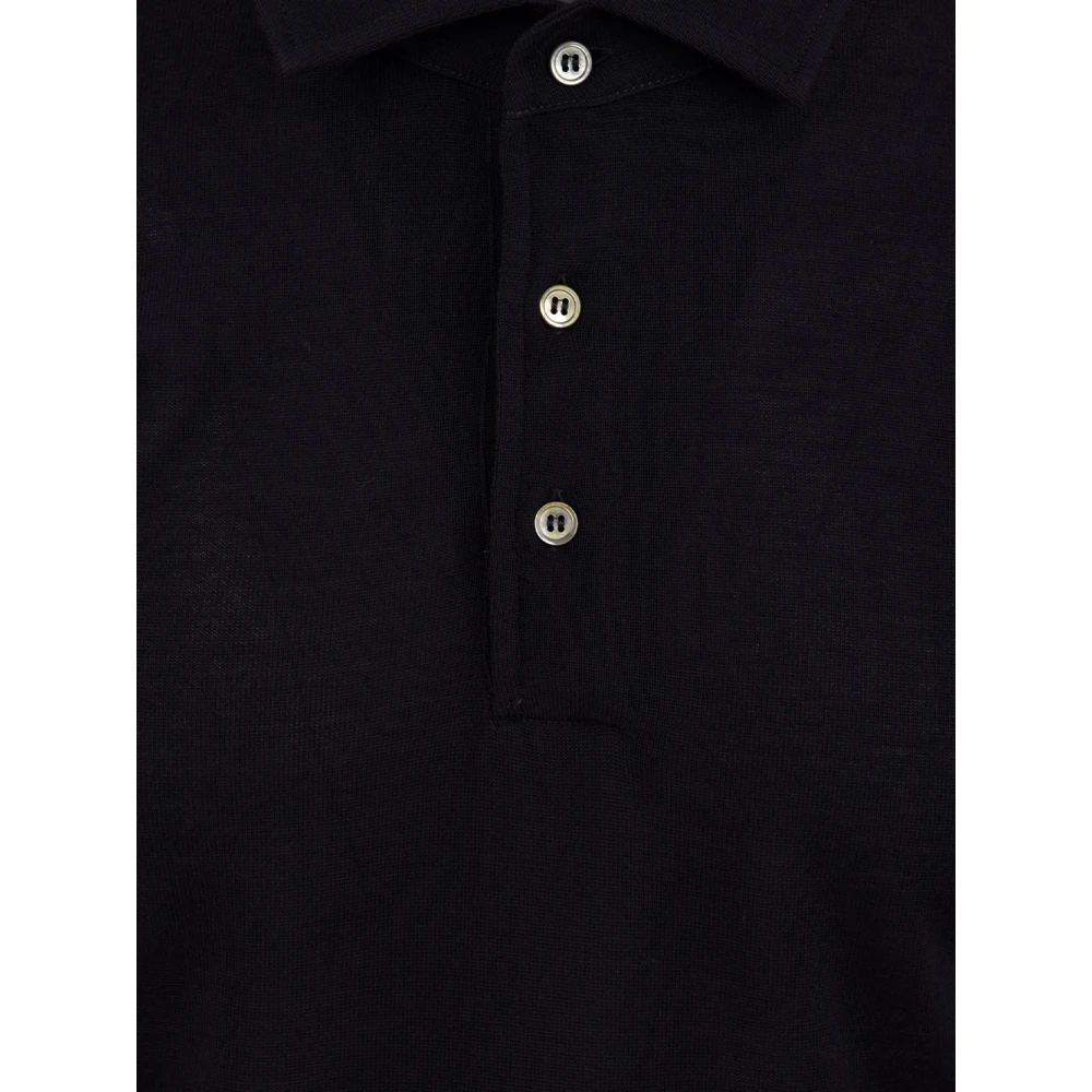 Filippo De Laurentiis Blauwe Polo Shirts en Polos Black Heren