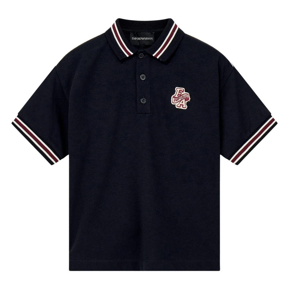 Emporio Armani Boys Navy Logo Polo Shirt - Size 8 Years Kids - Image 4