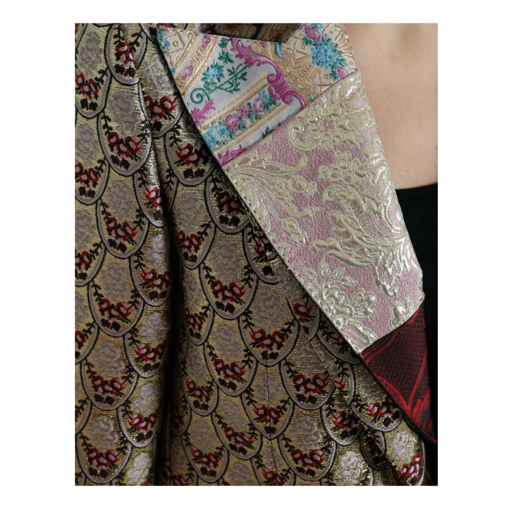 Dolce & Gabbana Multicolor Bloemen Jacquard Patchwork Blazer Multicolor Dames