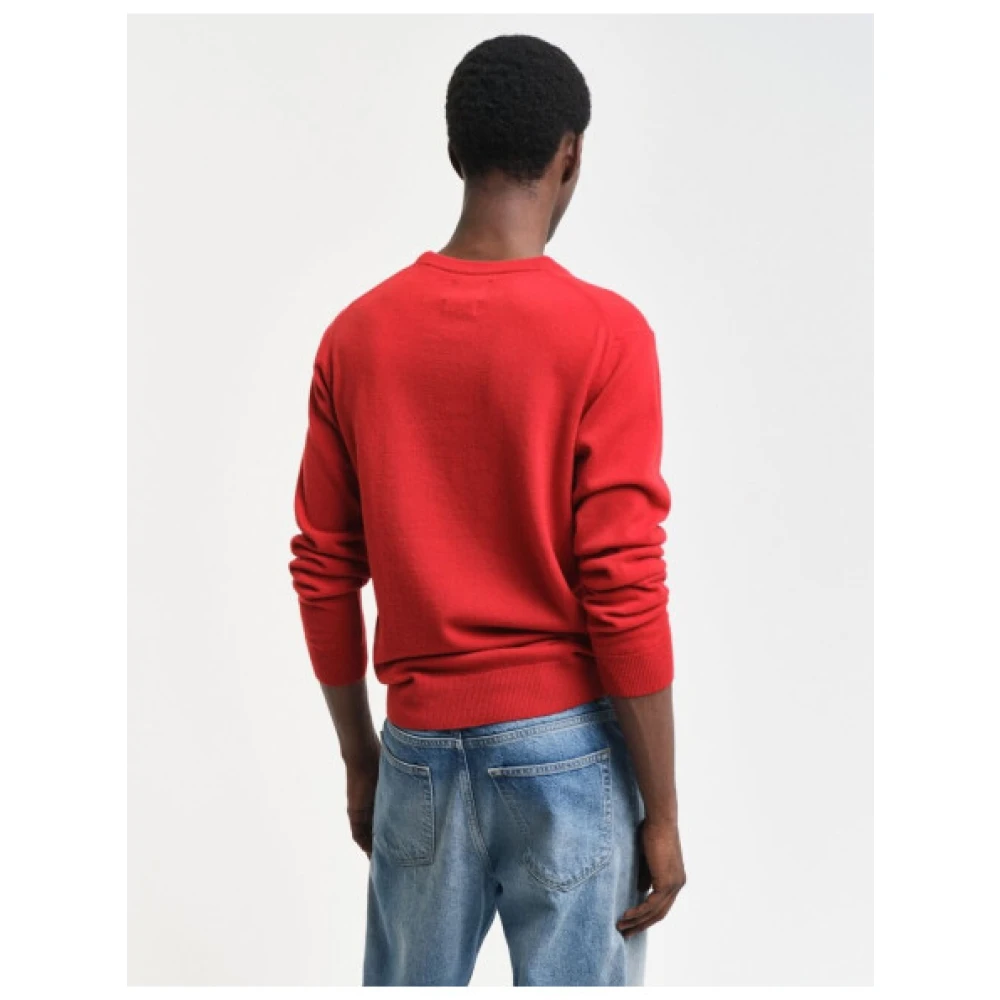 Gant Ultra-Fijne Wol Ronde Hals Trui Pink Heren
