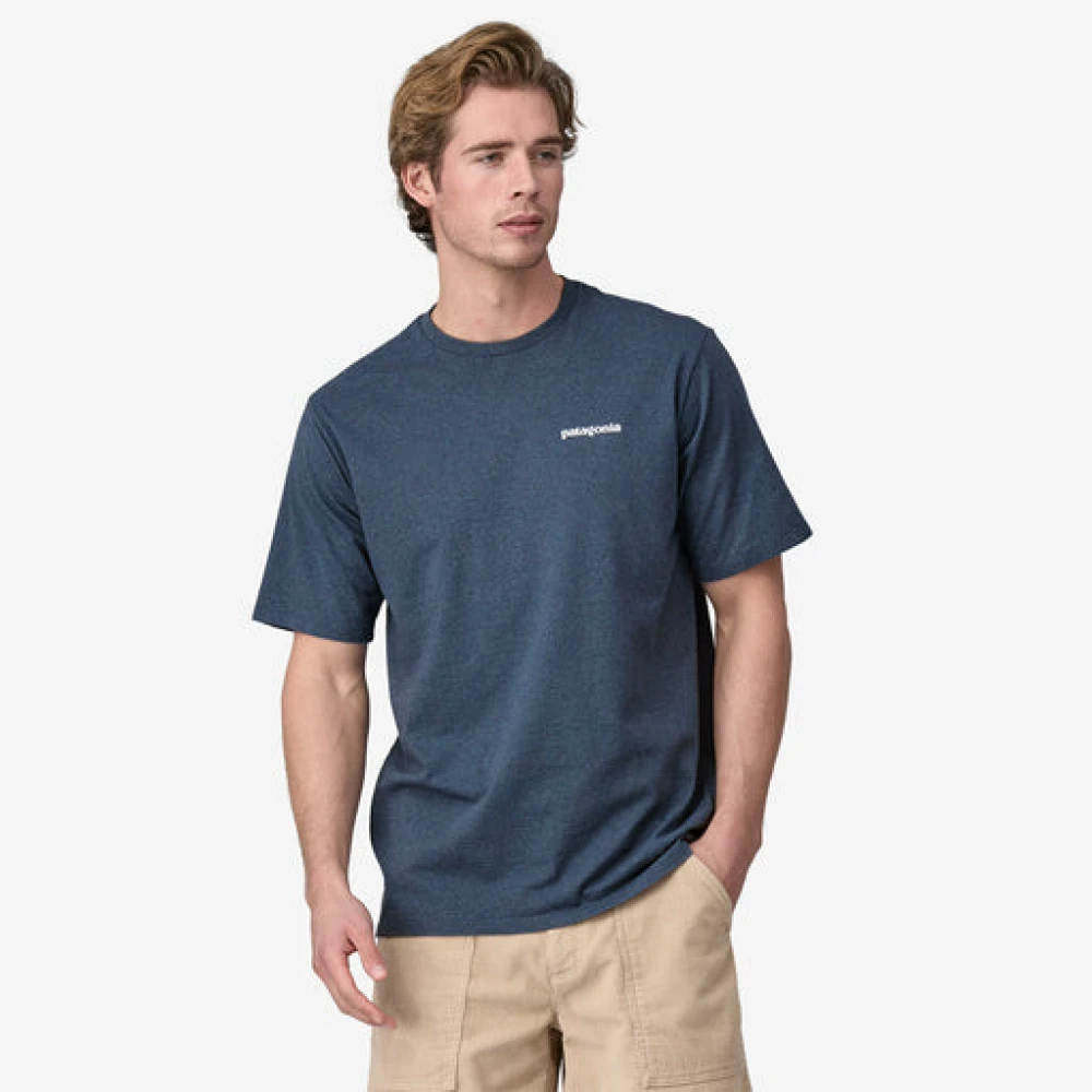 Patagonia Logo T-shirt Utility Blauw Blue Heren