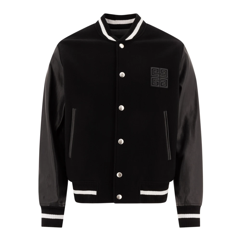 Givenchy Men's Black Bomber Jackets, L, 4G Varsity Jacket