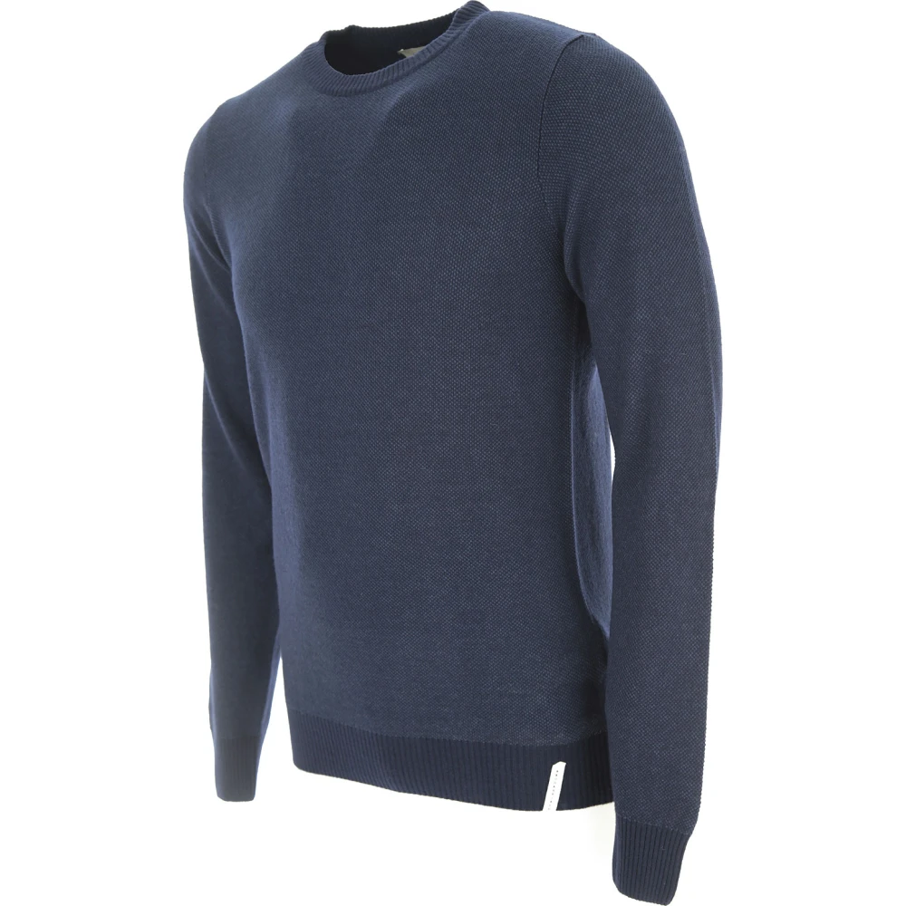 Brooksfield Round-neck Knitwear Blue Heren