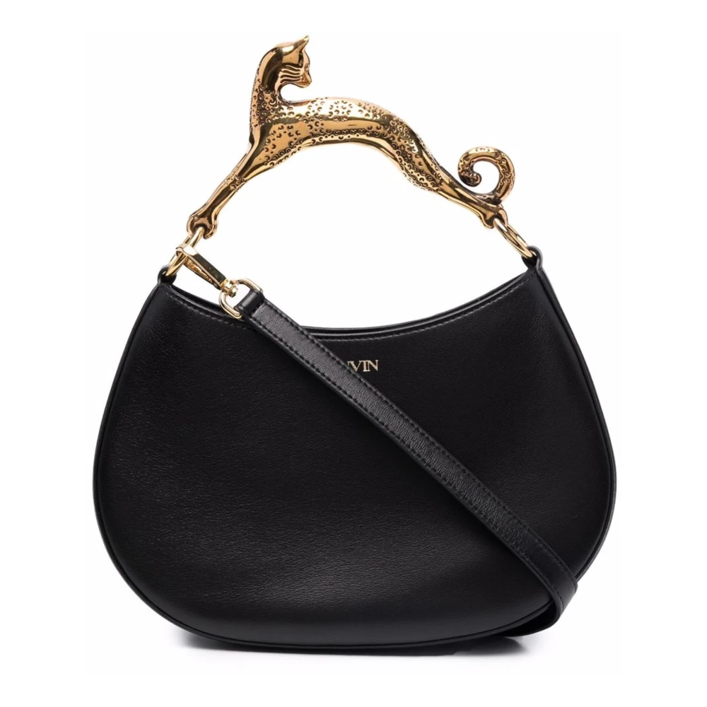 Lanvin Kattenhandvat Hobo Tas Black Dames