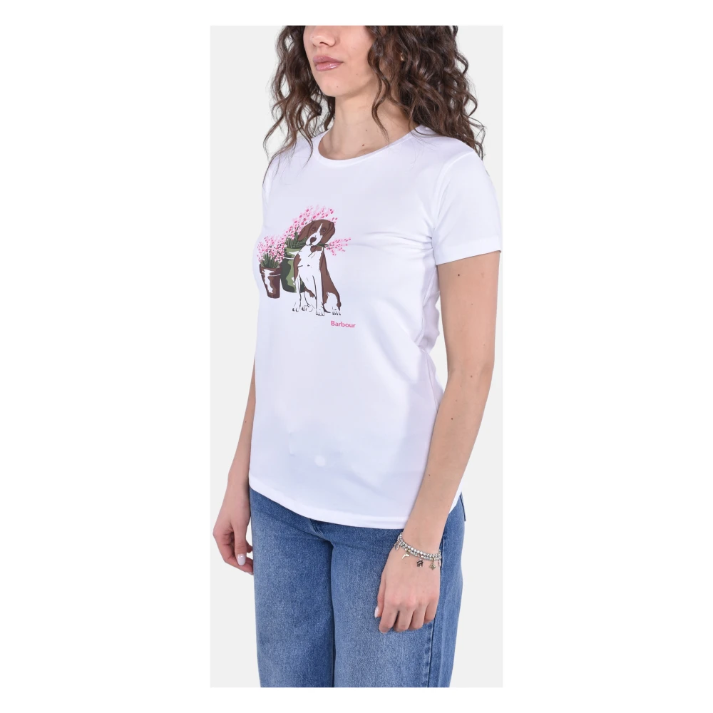 Barbour Hondenliefhebber T-shirt White Dames