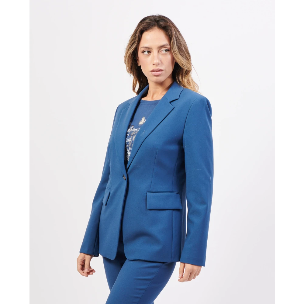 Gerry Weber Blauwe jas met 1 knoop Blue Dames