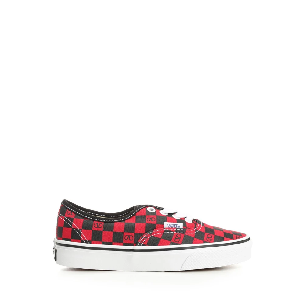 Valentino Garavani Authentic VLogo Checkerboard Low-Top Sneaker Dames Schoenen Rood