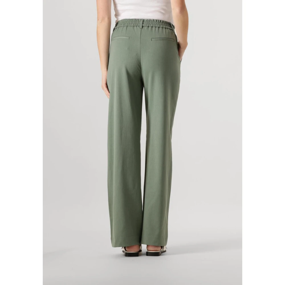 Object Wijde Pijp Olijf Broek Green Dames