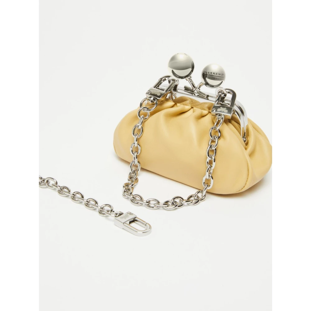 Max Mara Weekend Diomede Mini Leren Schoudertas Yellow Dames