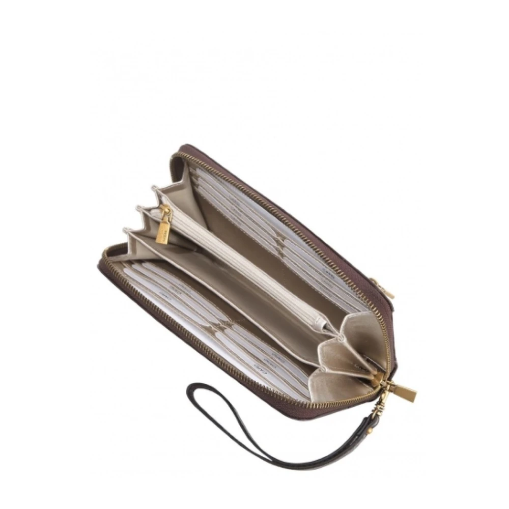 Guess Bruine PU Leren Portemonnee met Metalen Logo Brown Dames