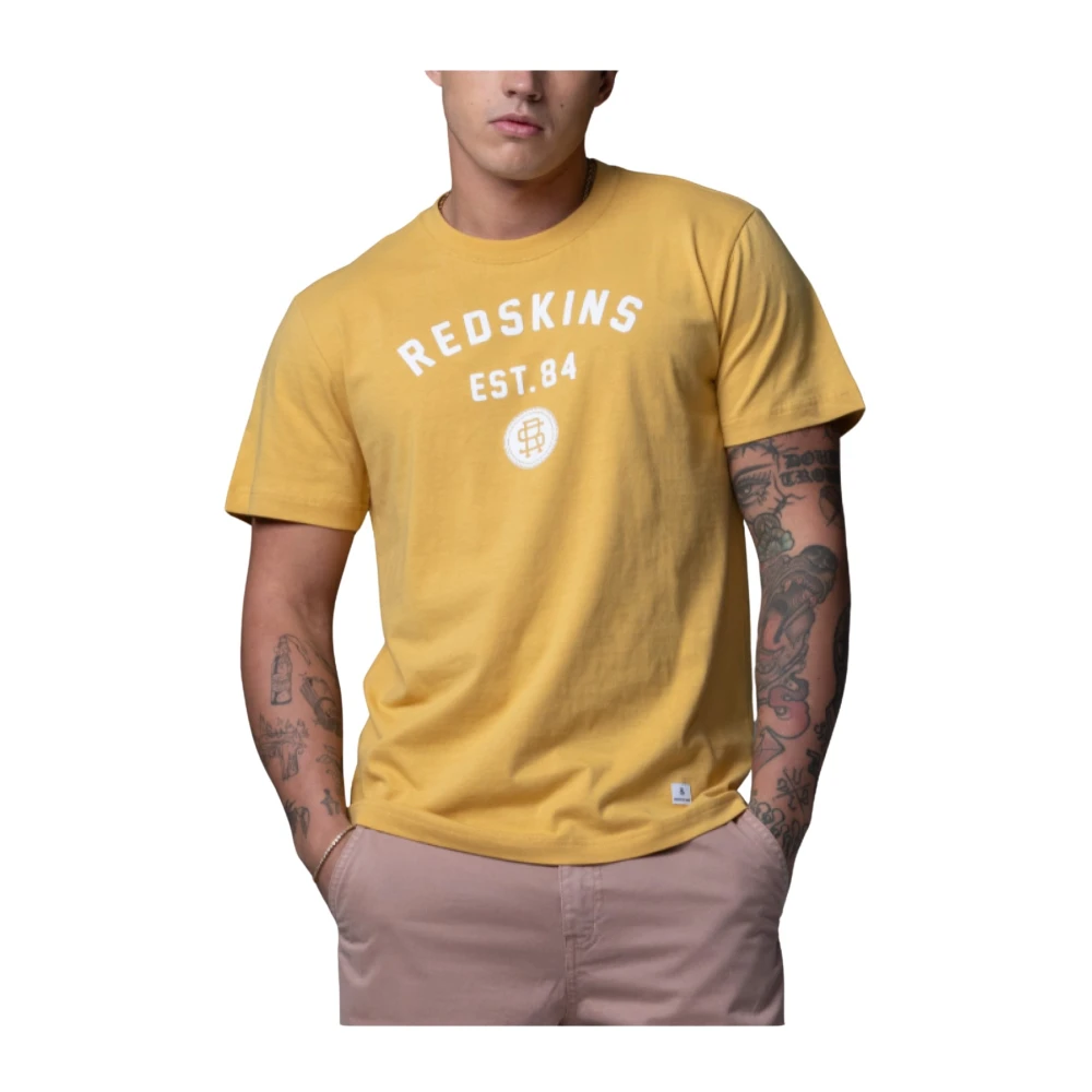 Redskins Bedrukt Logo T-shirt Geel Yellow Heren