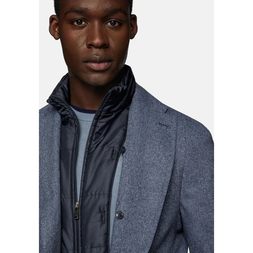 Boggi Milano Micro Fancy Wol Afneembare Bij Blazer Gray Heren