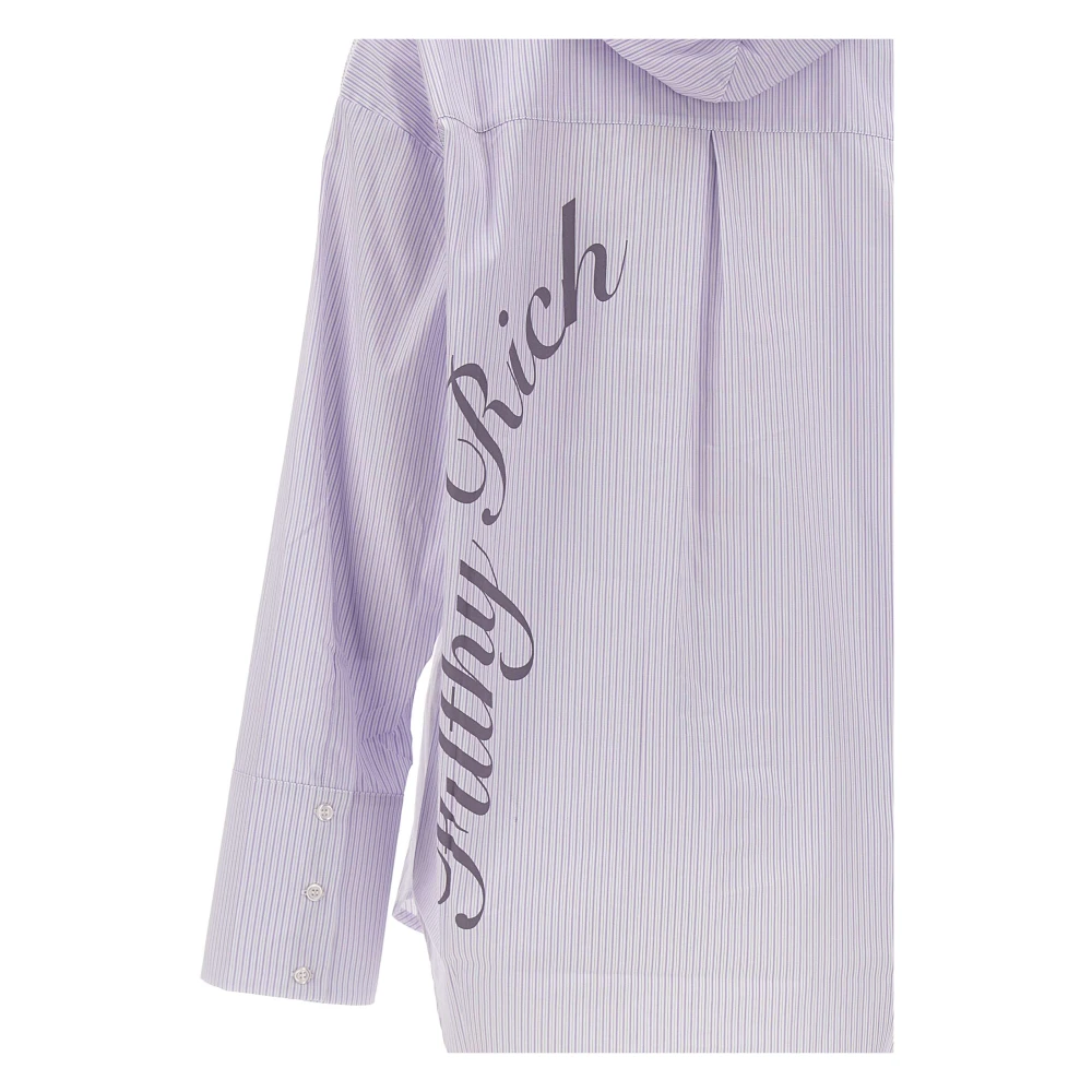 Avavav Gestreept katoenen overhemd met capuchon Purple Dames