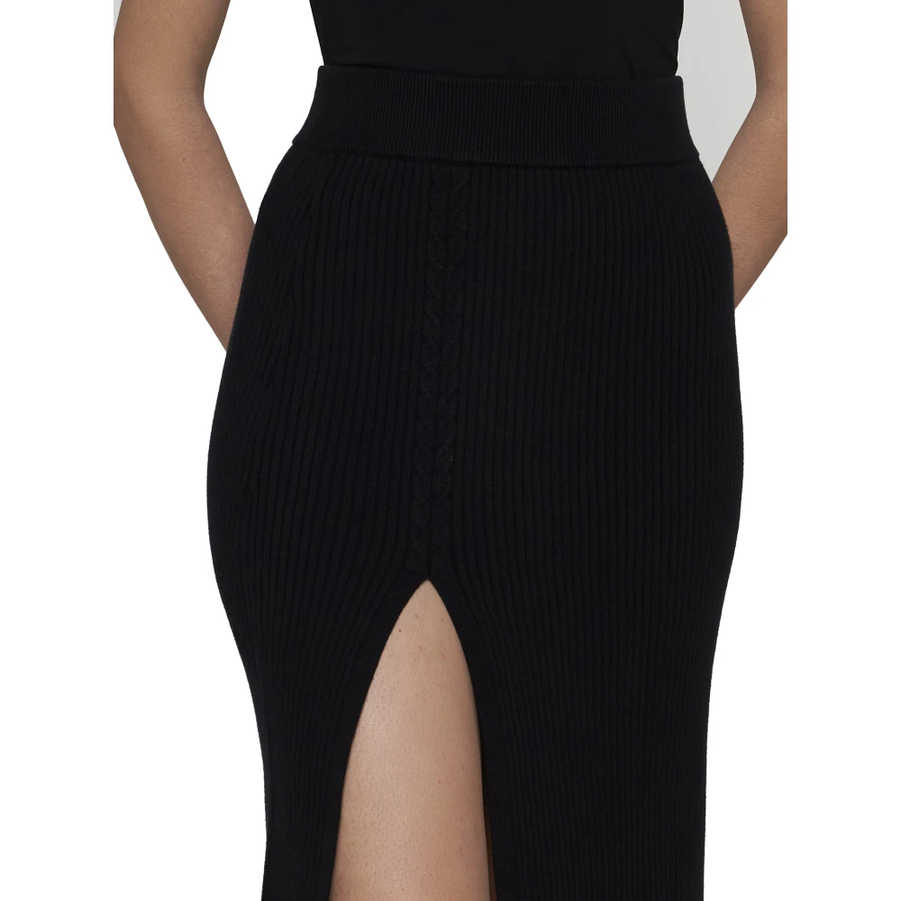 Filippa K Zwarte Geribbelde Gebreide Rok Black Dames