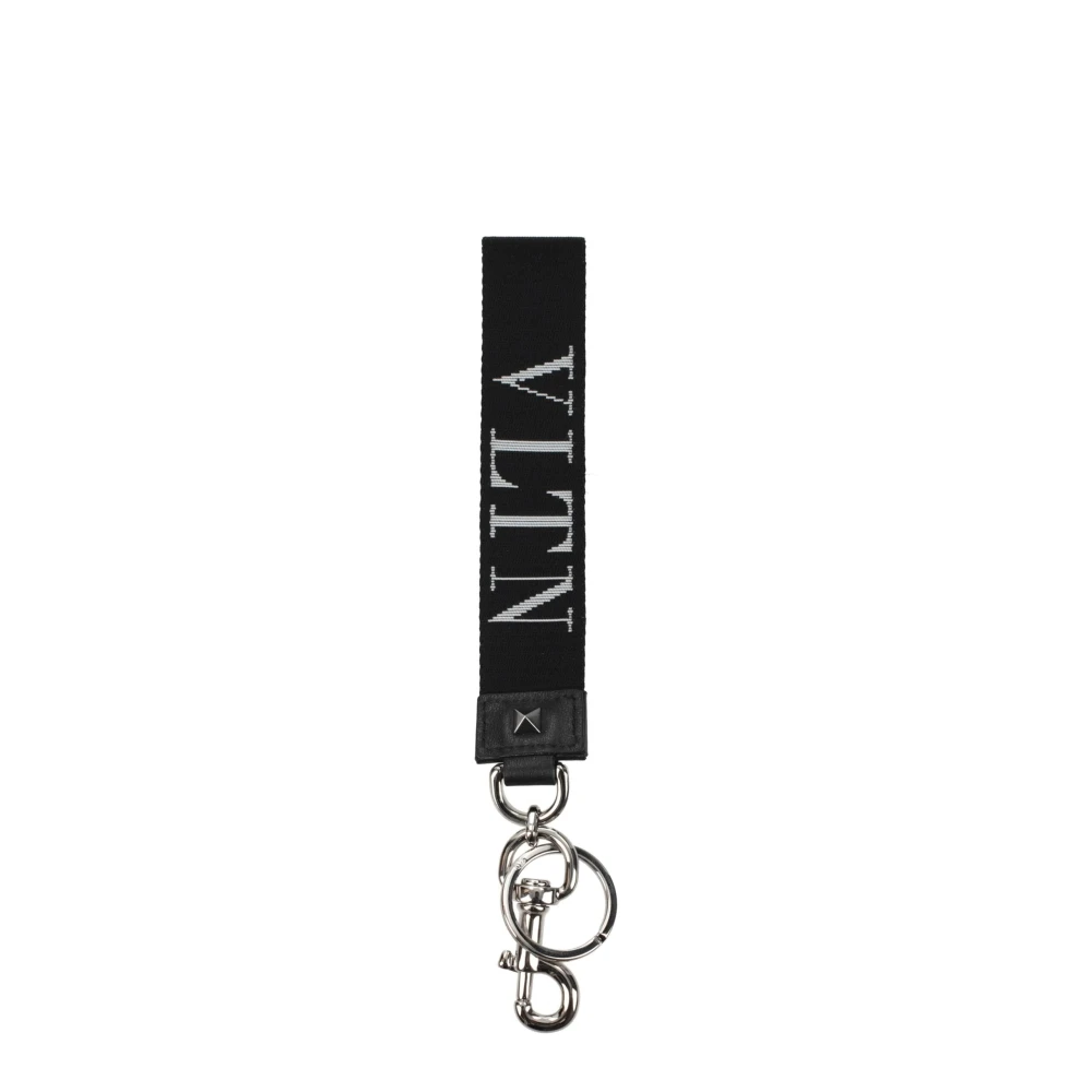 Valentino Garavani Black Fabric Keychain - Image 2