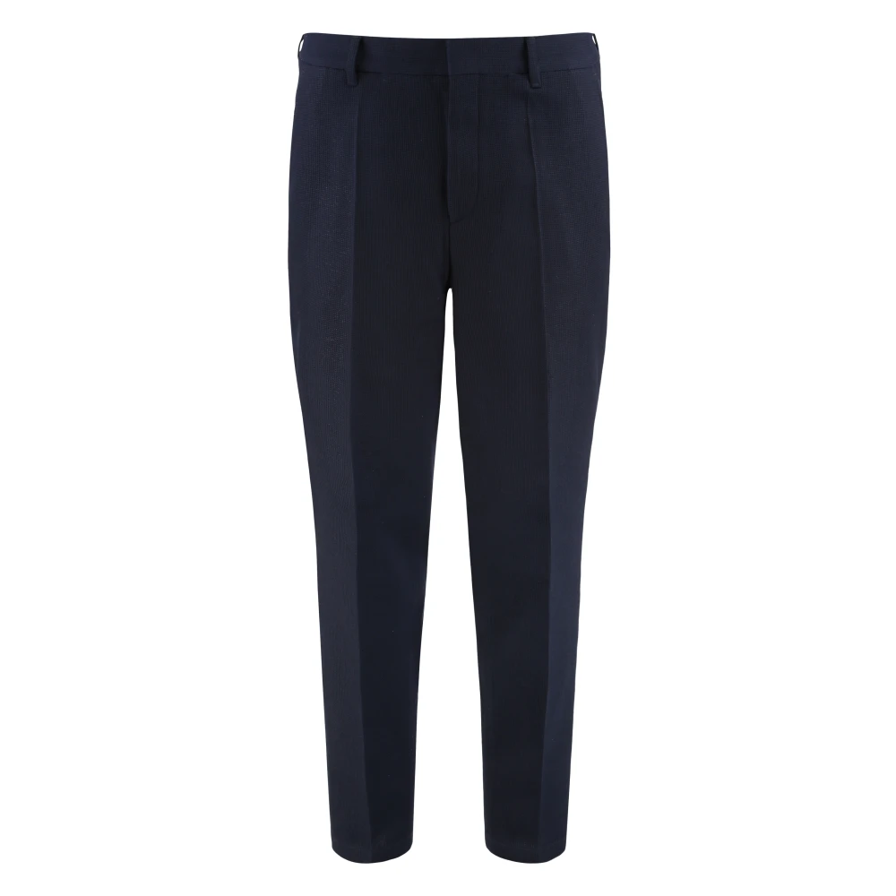 Hugo Men's Blue Slim-Fit Trousers, 2XL, Wool Trousers