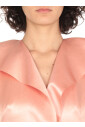 pink-satin-v-neck-dress
