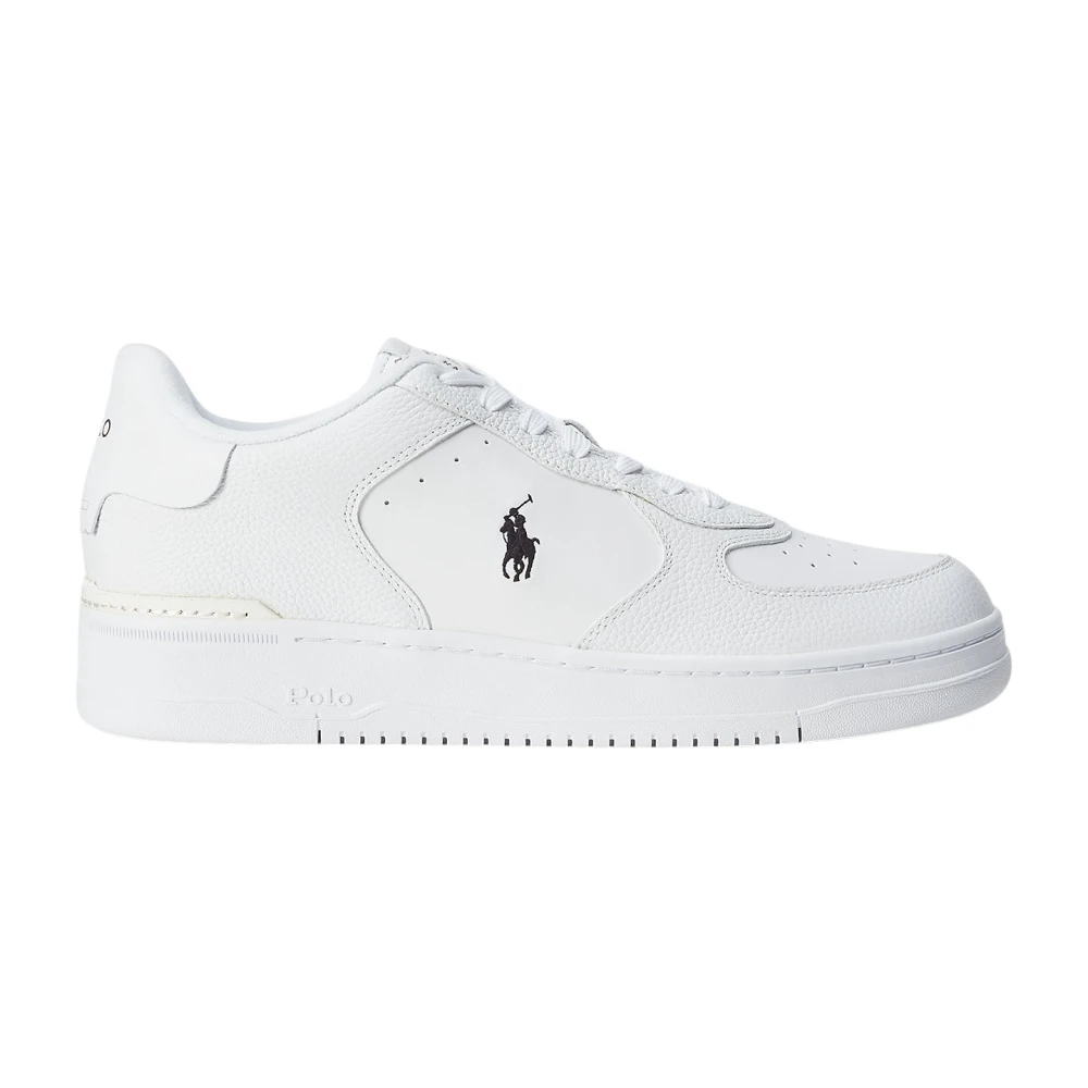 Polo Ralph Lauren Men's White Sneakers, 9 Uk, Court Leather Trainer Shoes