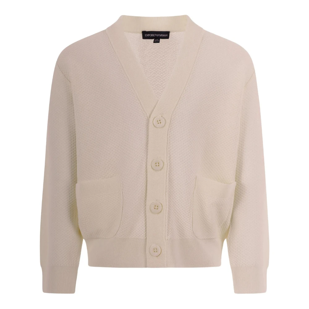 Armani Unisex Kids Beige Kids Cardigans, 4 Y, Maglieria E Felpe Poliestere
