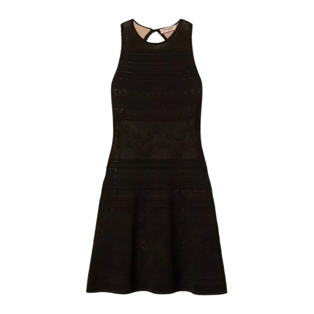 Twinset Women's Black Knitted Dresses, M, Short Knit Dress