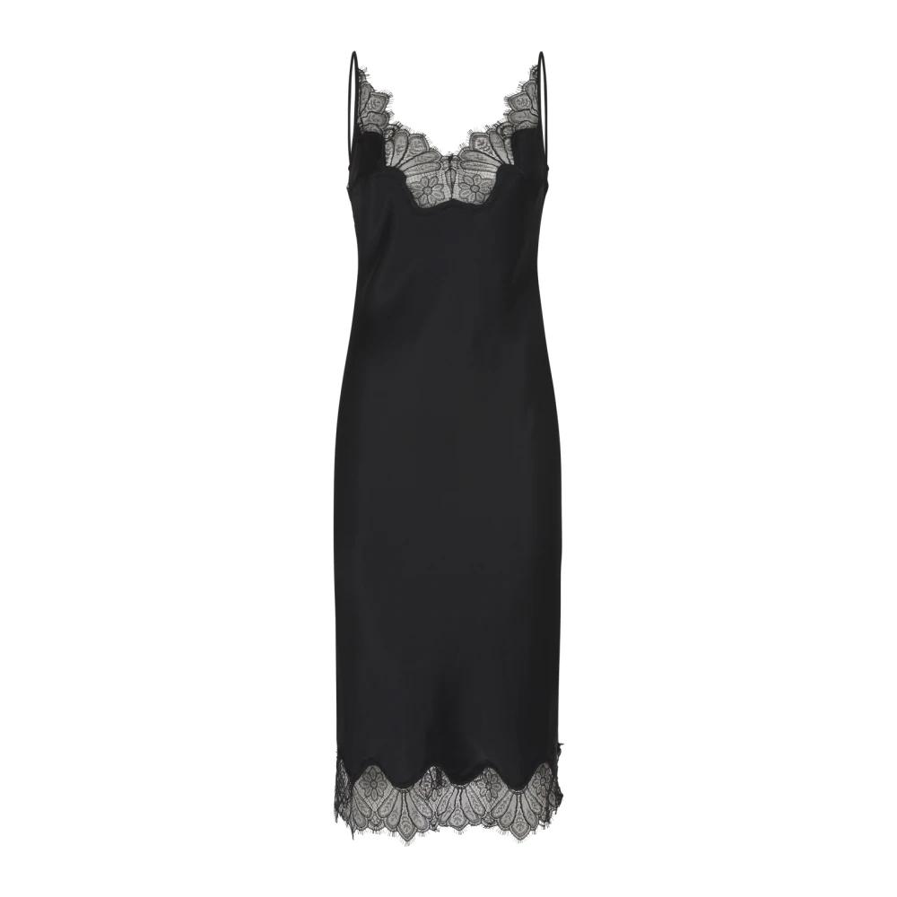 Coperni Zwarte Kant Slip Jurk Black Dames