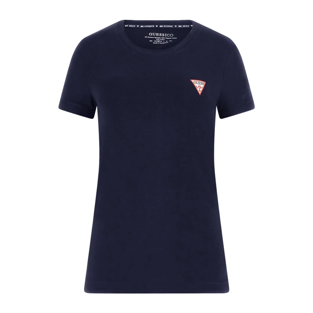 Guess Stretch Katoenen T-shirt Blauw Blue Dames