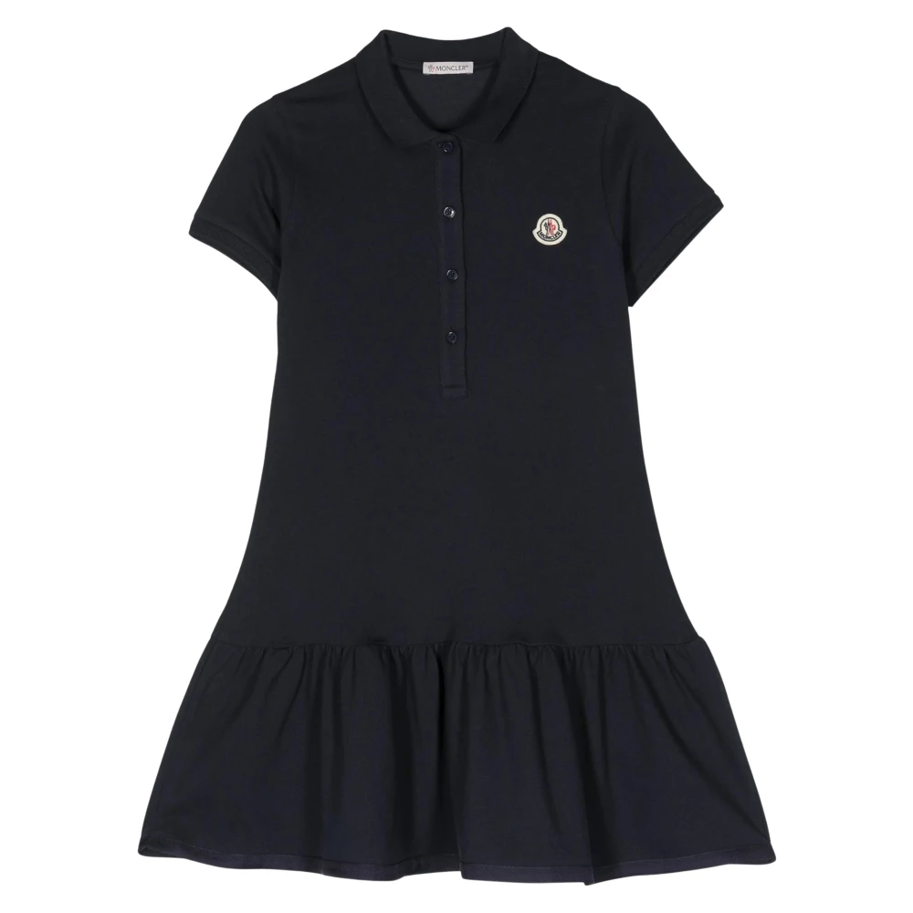 Moncler Girls Blue Dresses, 10 Y, Logo Polo Dress
