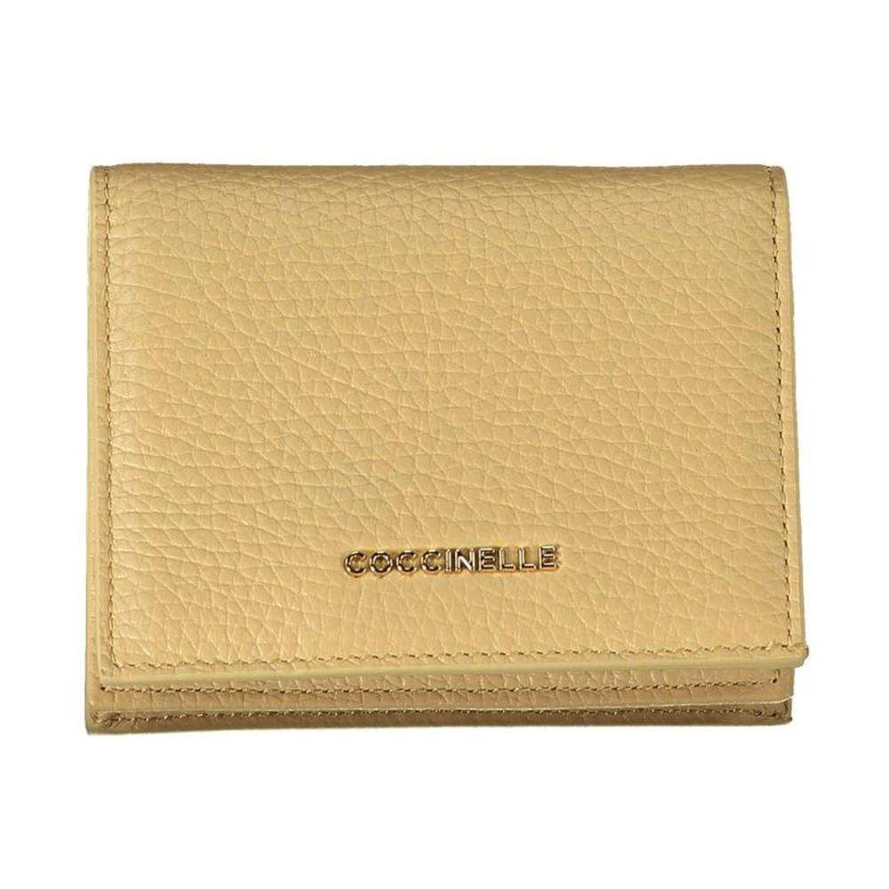 Coccinelle Beige Leren Portemonnee met Logo Beige Dames