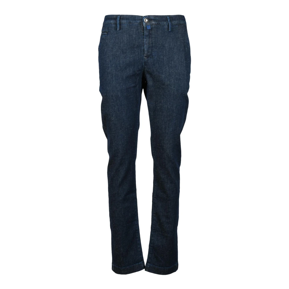 Jacob Cohën Men's Blue Slim Fit Jeans, W34, Cotton Linen Blend Stretch Jeans