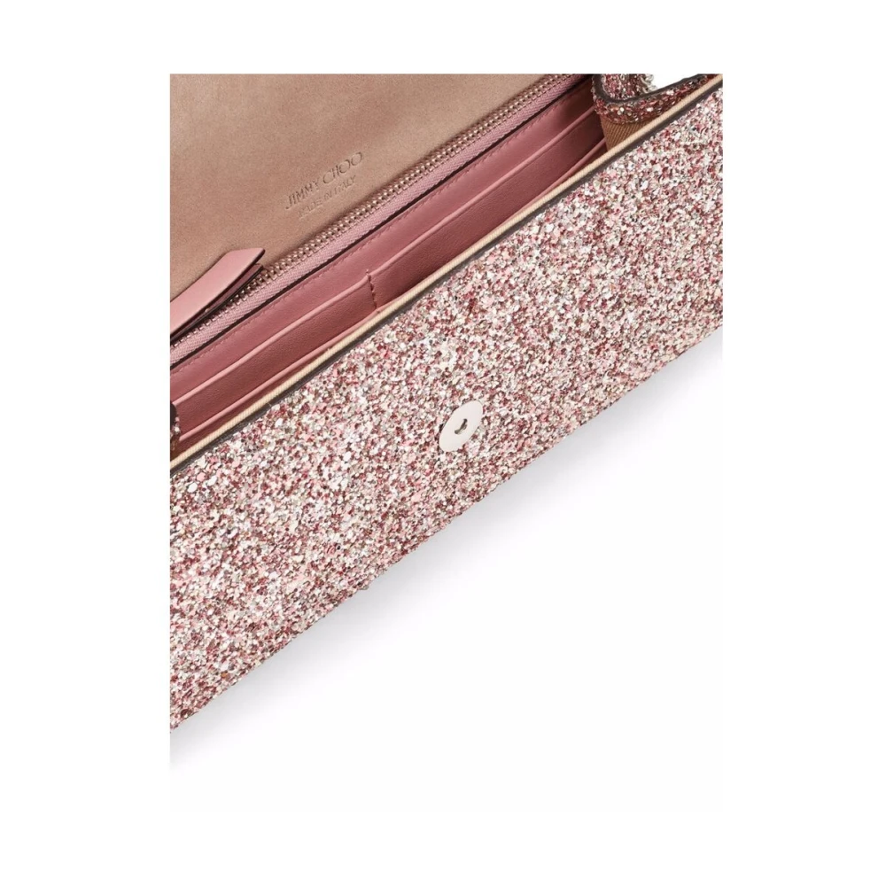 Jimmy Choo Roze Glitter Textuur Clutch Pink Dames