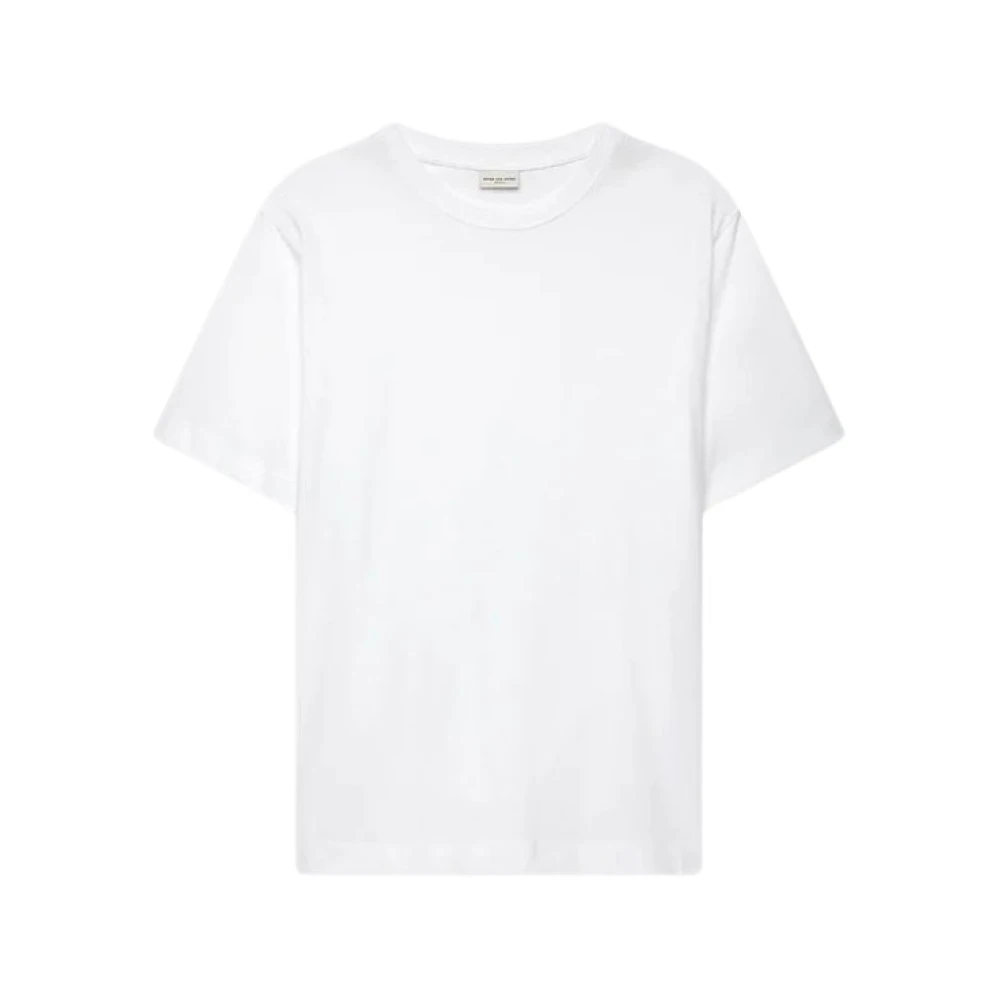 Dries Van Noten Wit Basis T-Shirt 100% Katoen White Heren