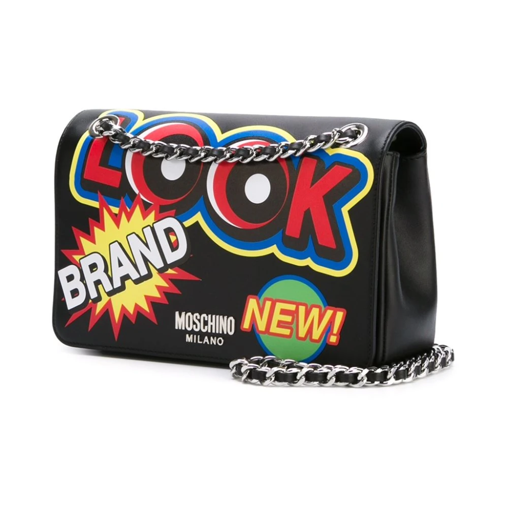Moschino Zwarte Schoudertas voor Vrouwen Multicolor Dames
