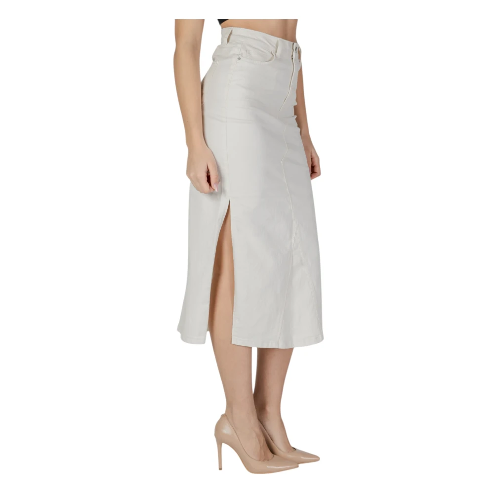 Vila Beige Rits Rok Lente Zomer Beige Dames