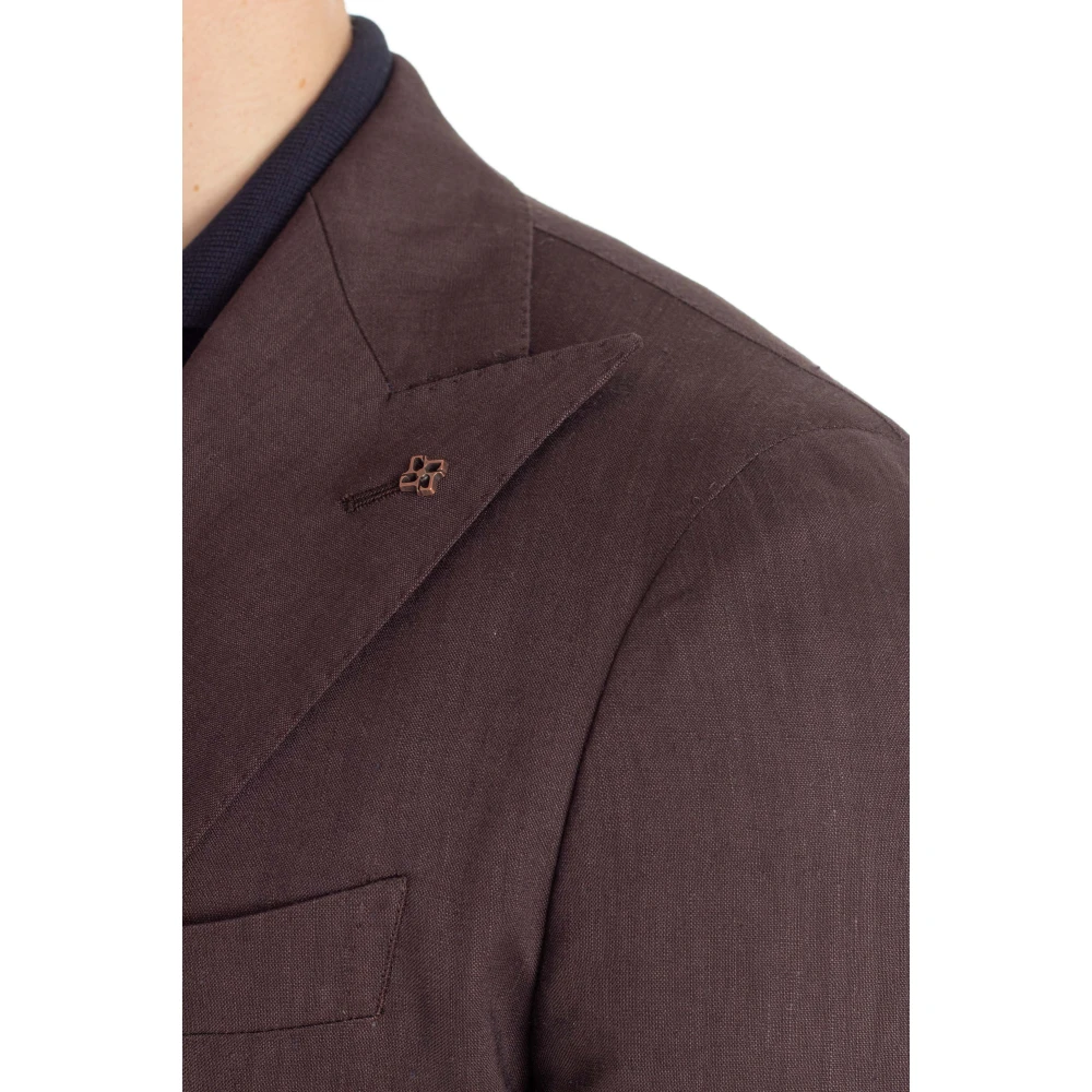 Tagliatore Bruine Jurk met Revers Kraag Brown Heren