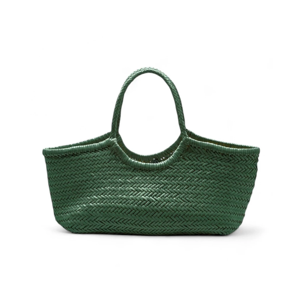 Dragon Diffusion Handgeweven leren tas Groen Green Dames