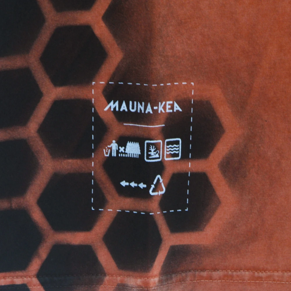 Mauna Kea Oranje Heren T-shirt met steenwassing Brown Heren