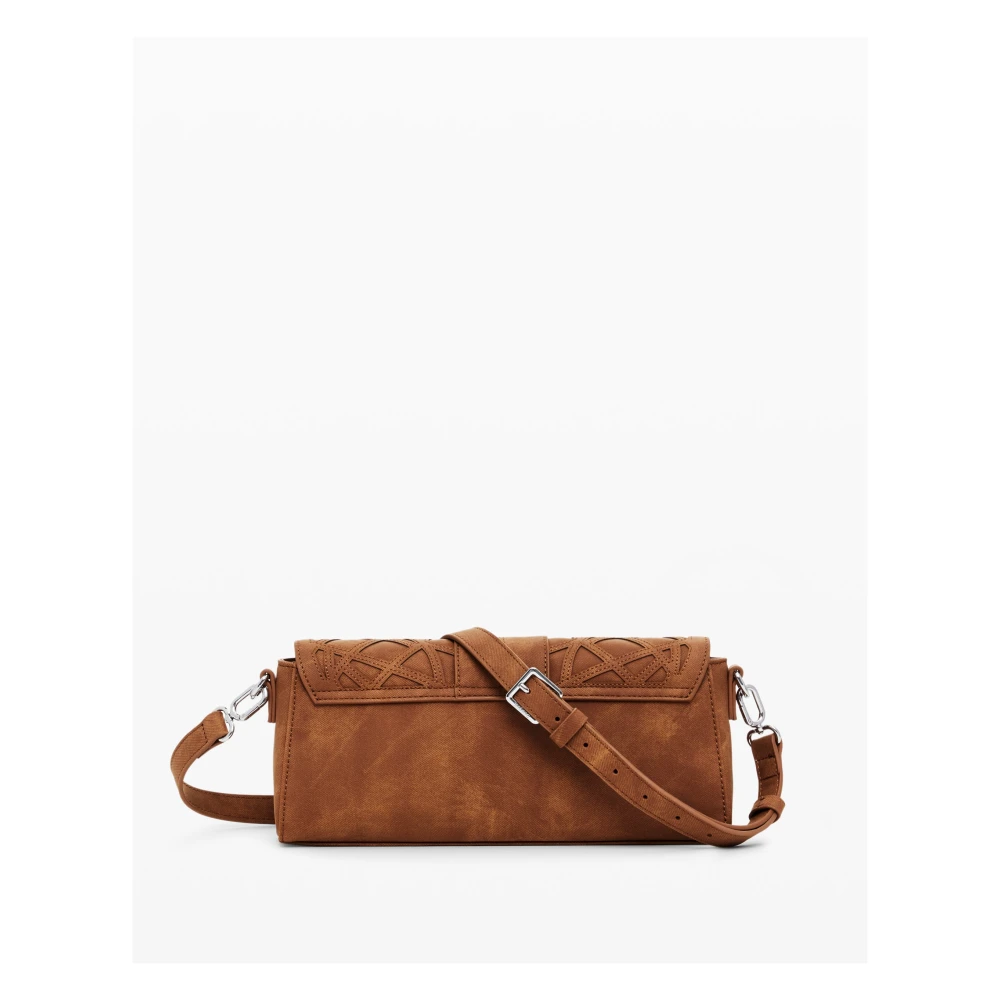 Desigual Bruine Schoudertas met Ritssluiting Brown Dames