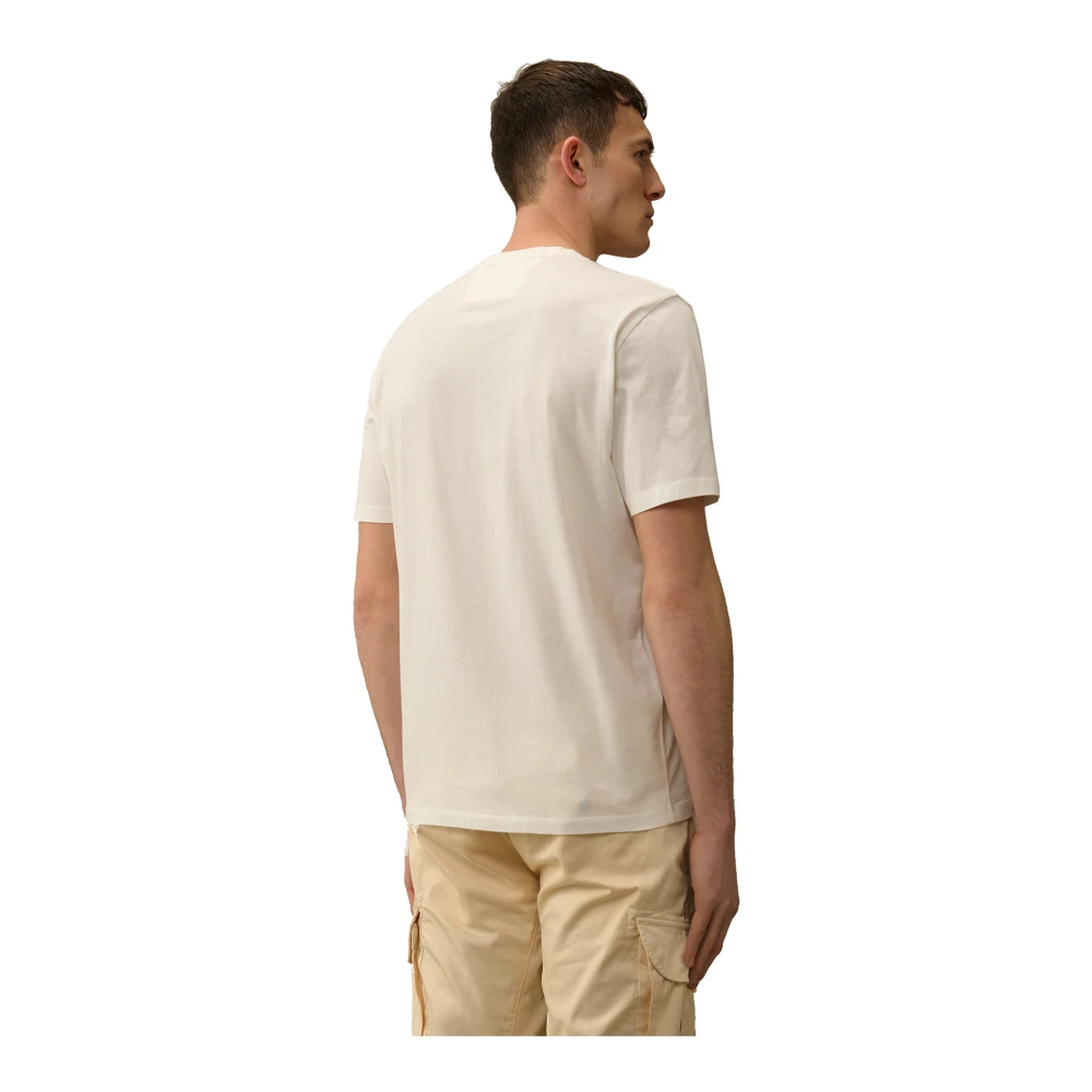 C.P. Company Korte Mouw Logo Print T-shirt Beige Heren