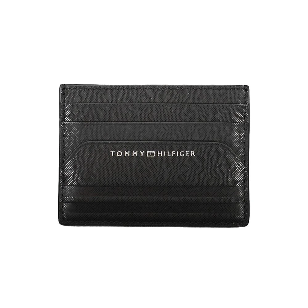 Tommy Hilfiger Men's Black Wallets & Cardholders, One Size, Leather Card Holder