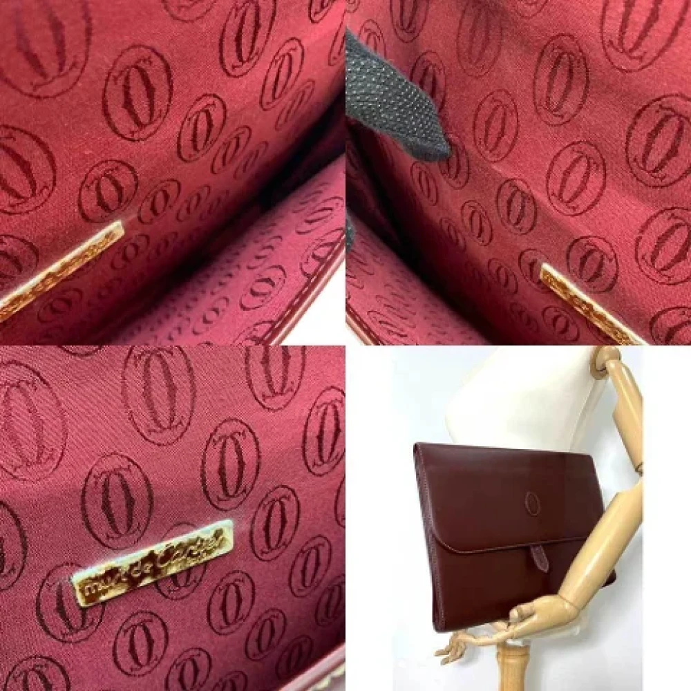 Cartier Vintage Pre-owned Leather clutches Red Dames