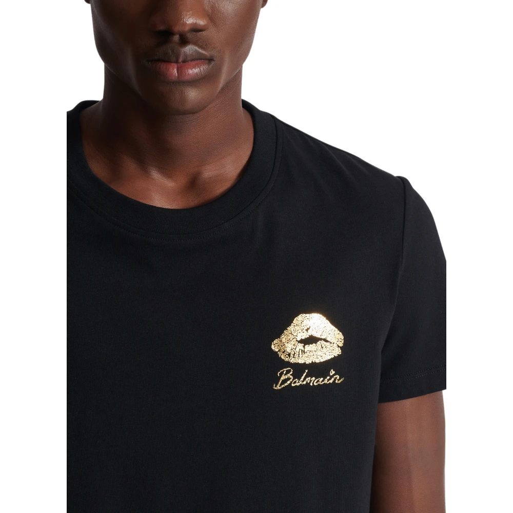 Balmain T-shirt met Kiss print Black Heren