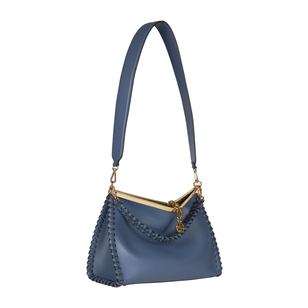 ETRO Blauwe Leren Vela Tas met Draadwerk Blue Dames