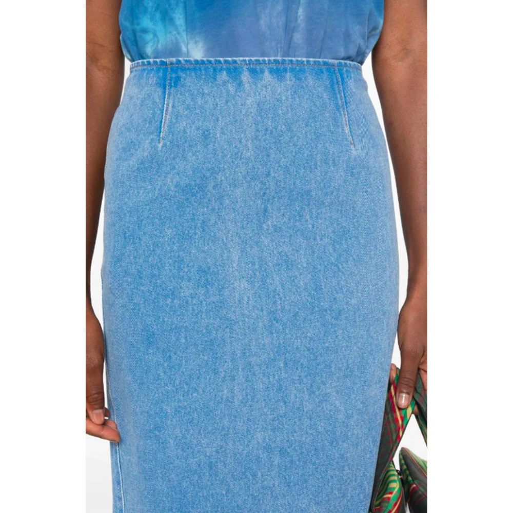 Marni Denim Rok met Logo Applicatie Blue Dames