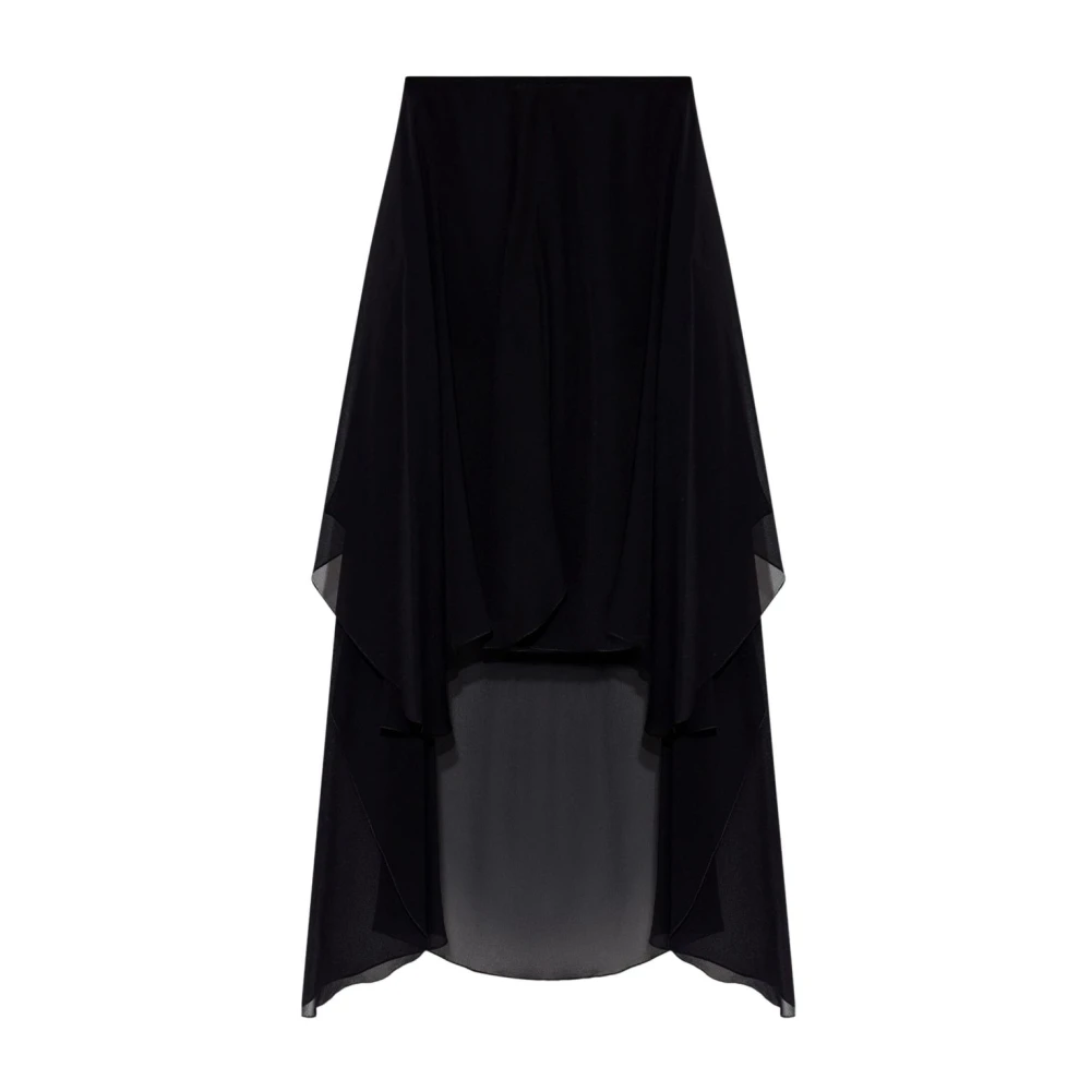 Chloé Zwarte Zijden Georgette Asymmetrische Shorts Black Dames