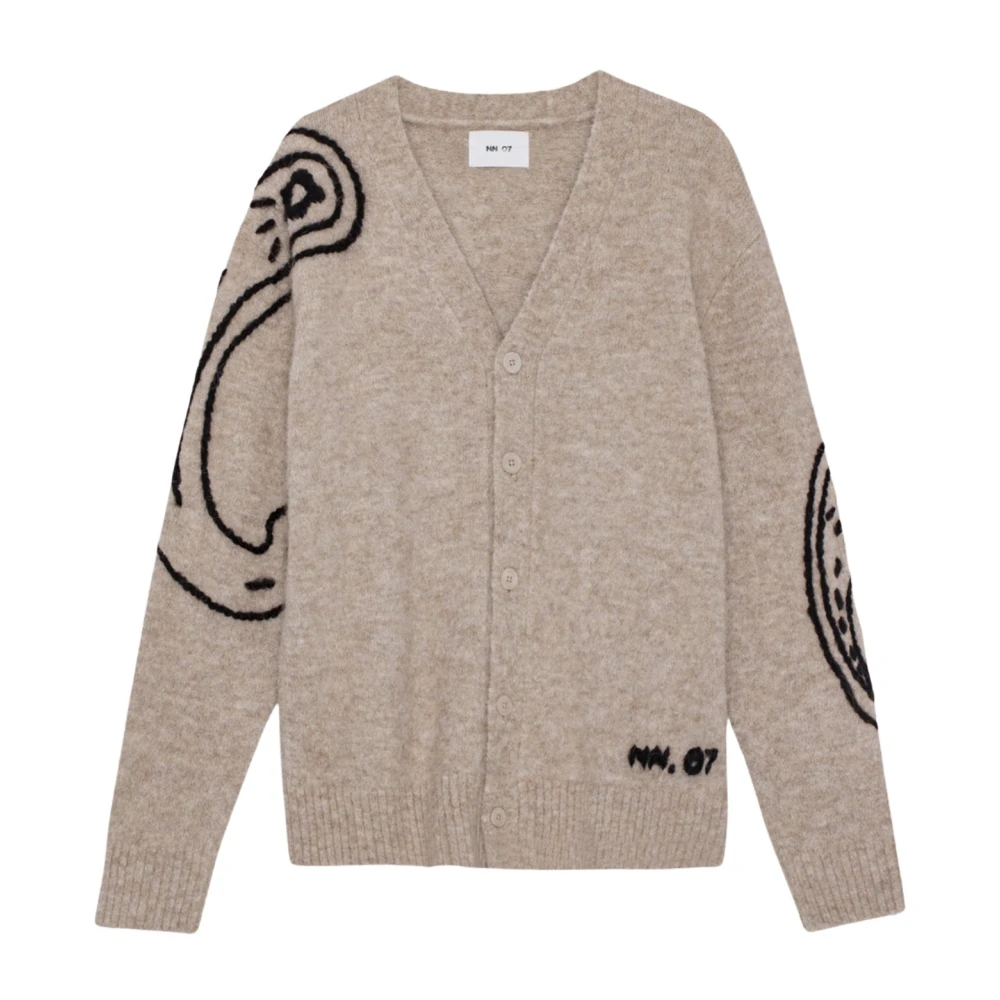 Nn07 Paisley Geborduurd Alpaca Vest Gray Heren