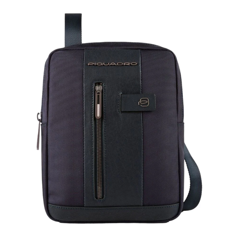 Piquadro Blue Cross Body Bags, Male, One Size, Leather And Fabric Bag