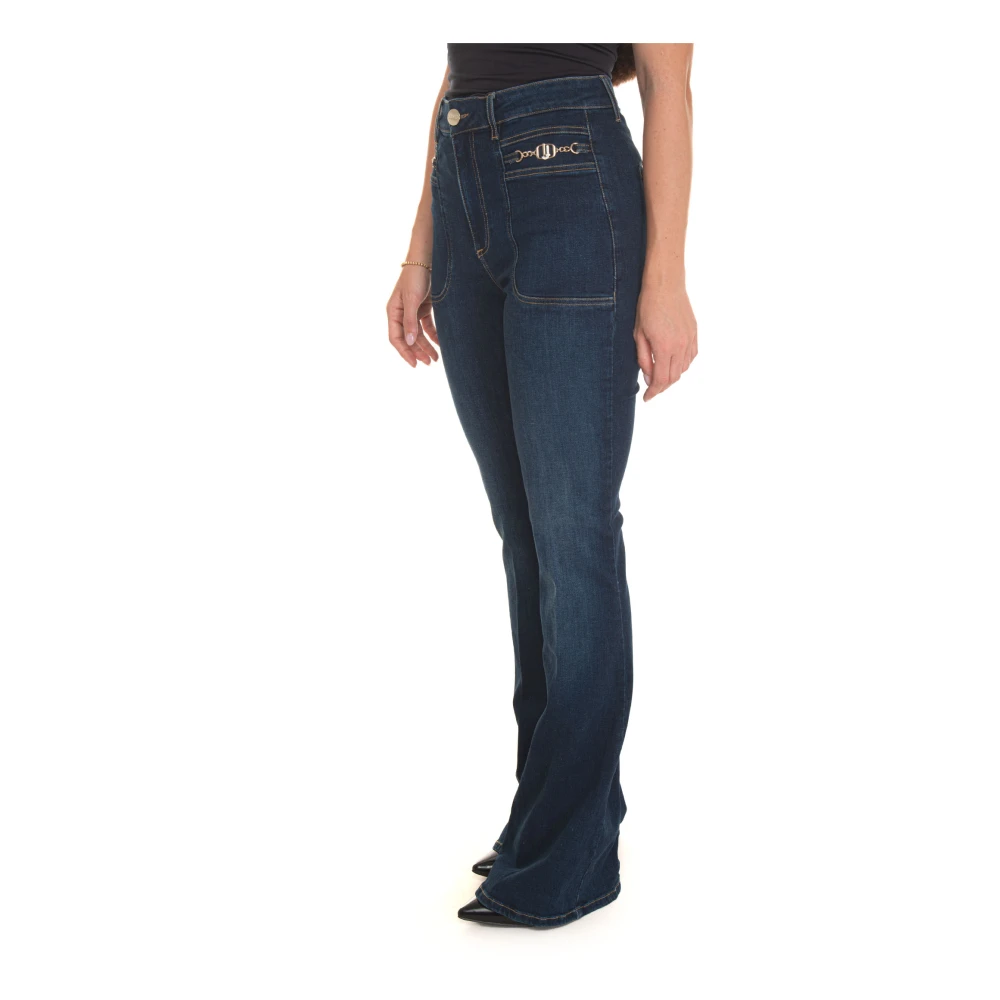 Liu Jo High Waisted Slim-Fit Bell-Bottom Jeans Blue Dames