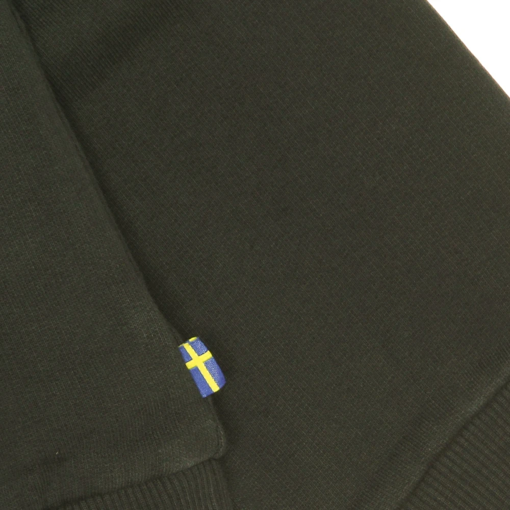 Fjällräven Logo Crewneck Sweatshirt Deep Forest Green Heren