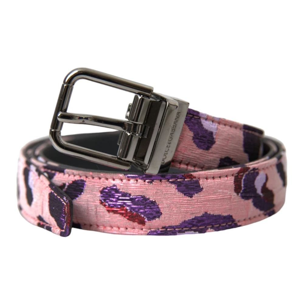 Dolce & Gabbana Multicolor Jacquard Lederen Riem Multicolor