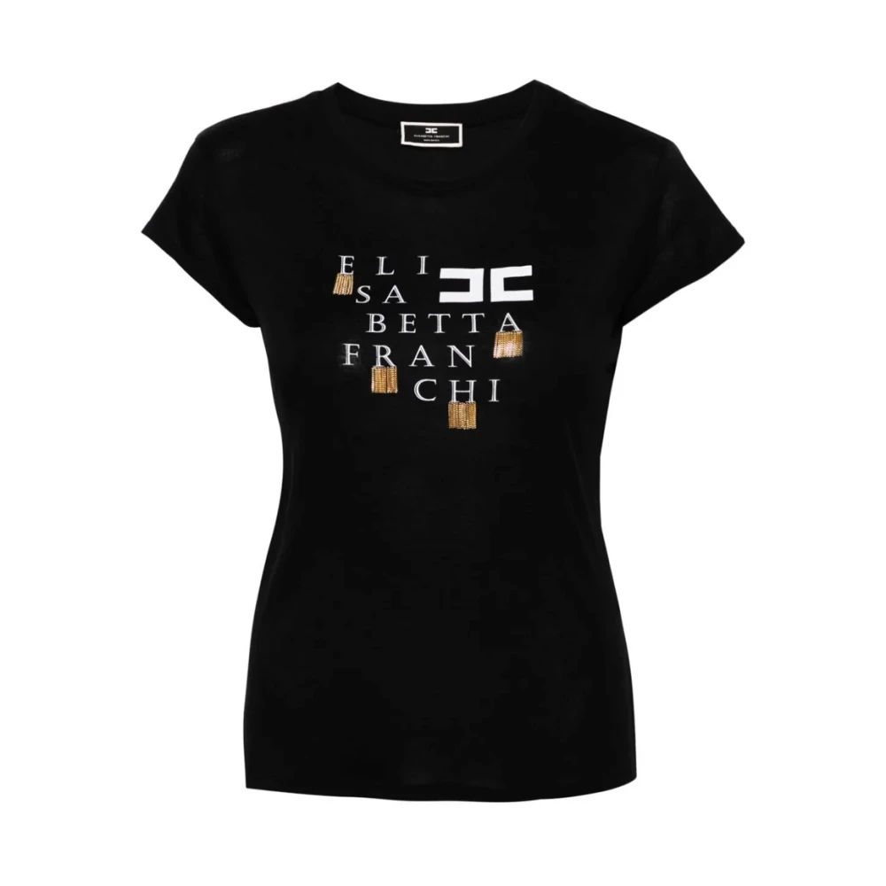 Elisabetta Franchi Zwarte T-shirts en Polos Black Dames